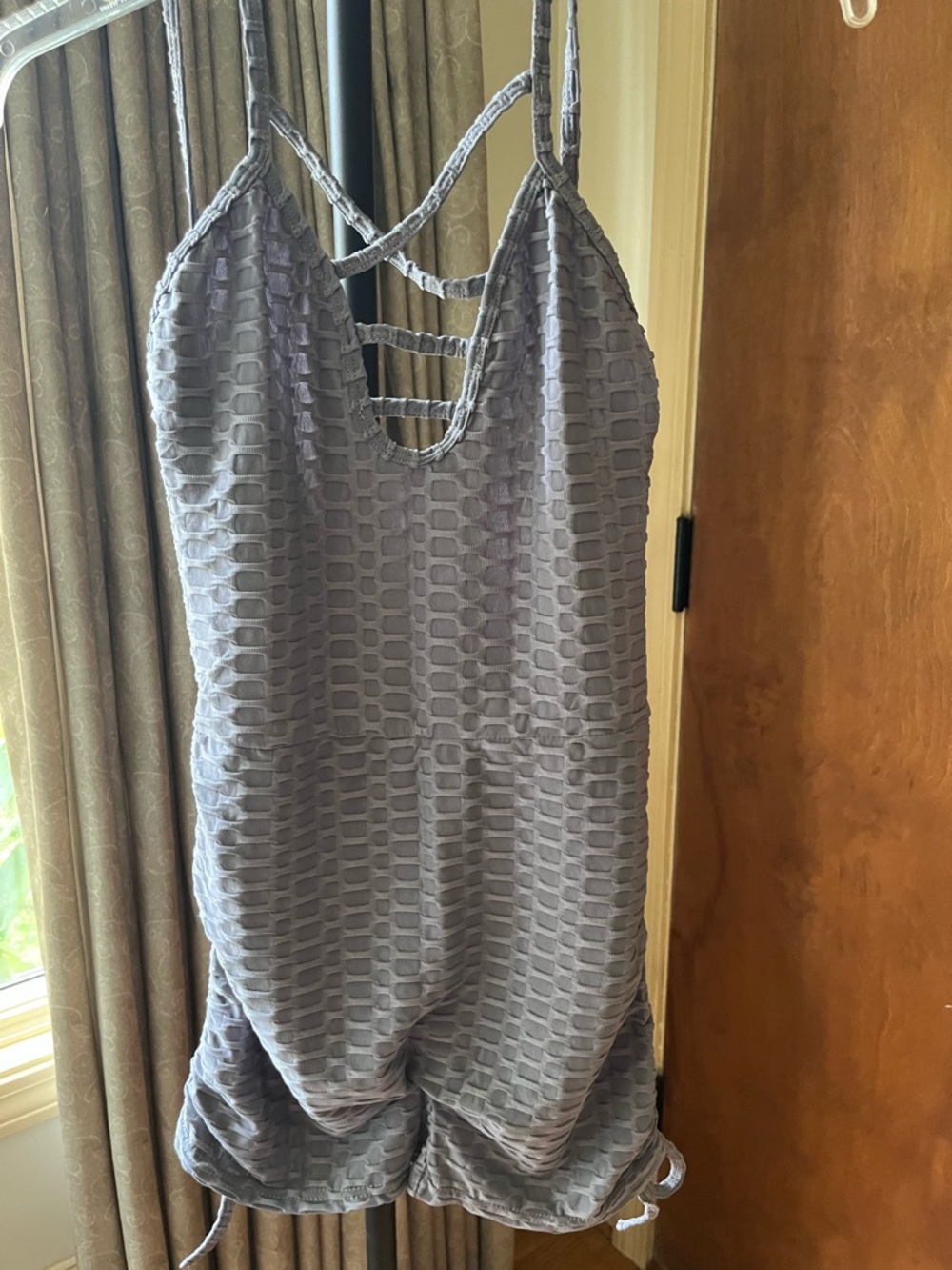 🎉 Grey Romper with Strappy Back